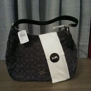 New Oversized coach over shoulder bag grey/black